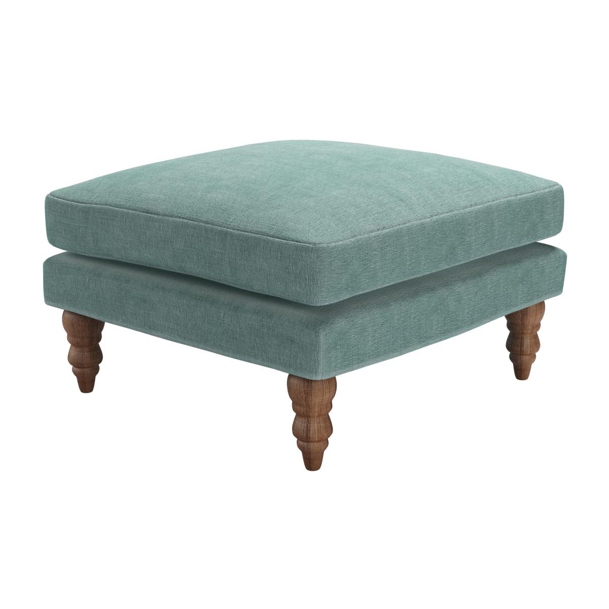 Isla Medium Square Footstool in Sea Spray Aquaclean Clever Chenille – image 1