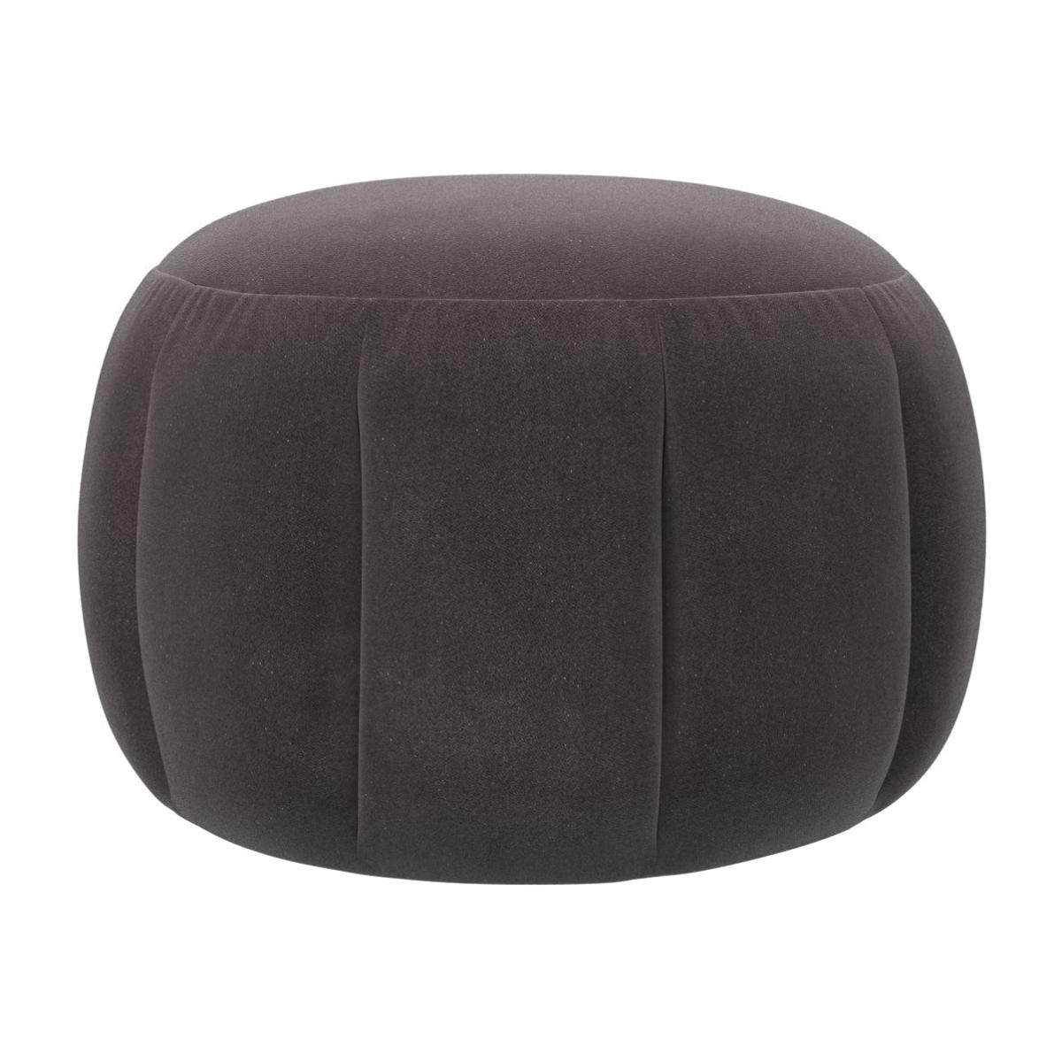 Harper Round Footstool in Shale Aquaclean Clever Velvet – image 1