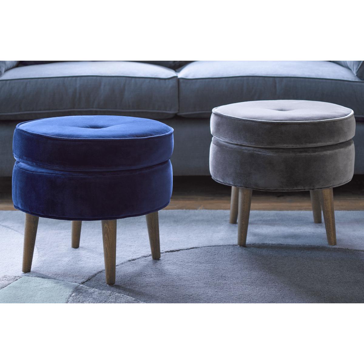 Felix Round Footstool in Pampas Hygge Smart Linen – image 4