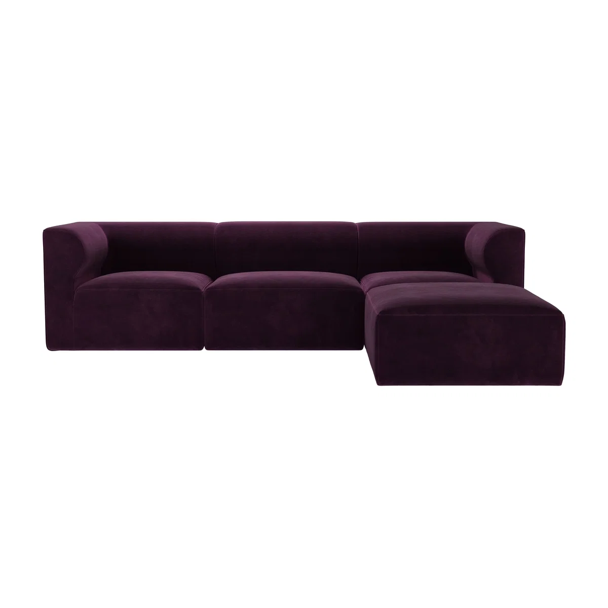 Cohen Complete Set with Footstool in Damson Smart Velvet – image 1