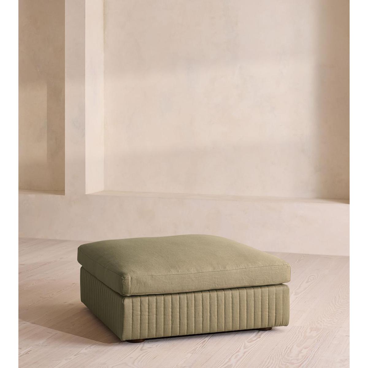 Oona Ottoman, Linen, Sage, UK – image 2