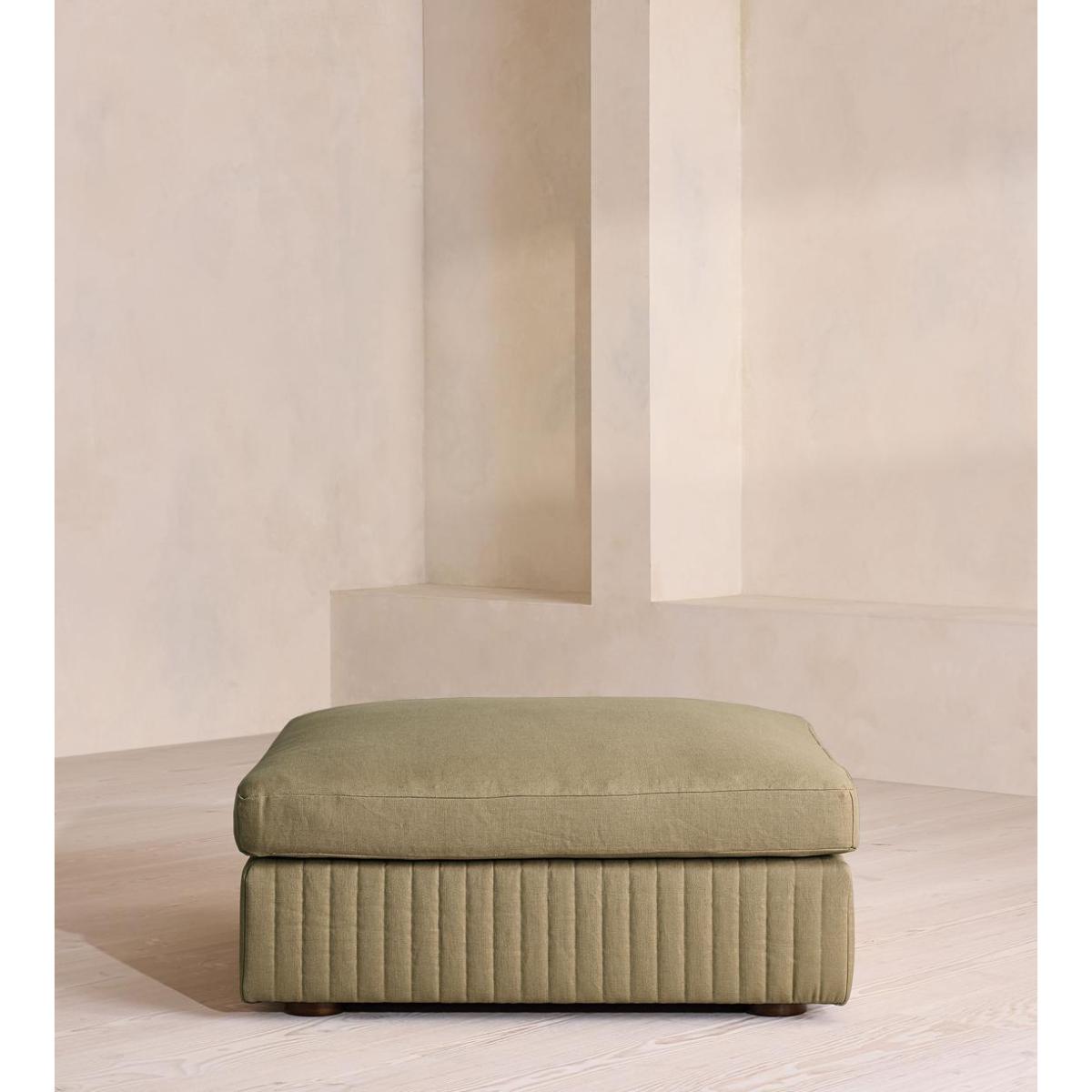 Oona Ottoman, Linen, Sage, UK – image 3