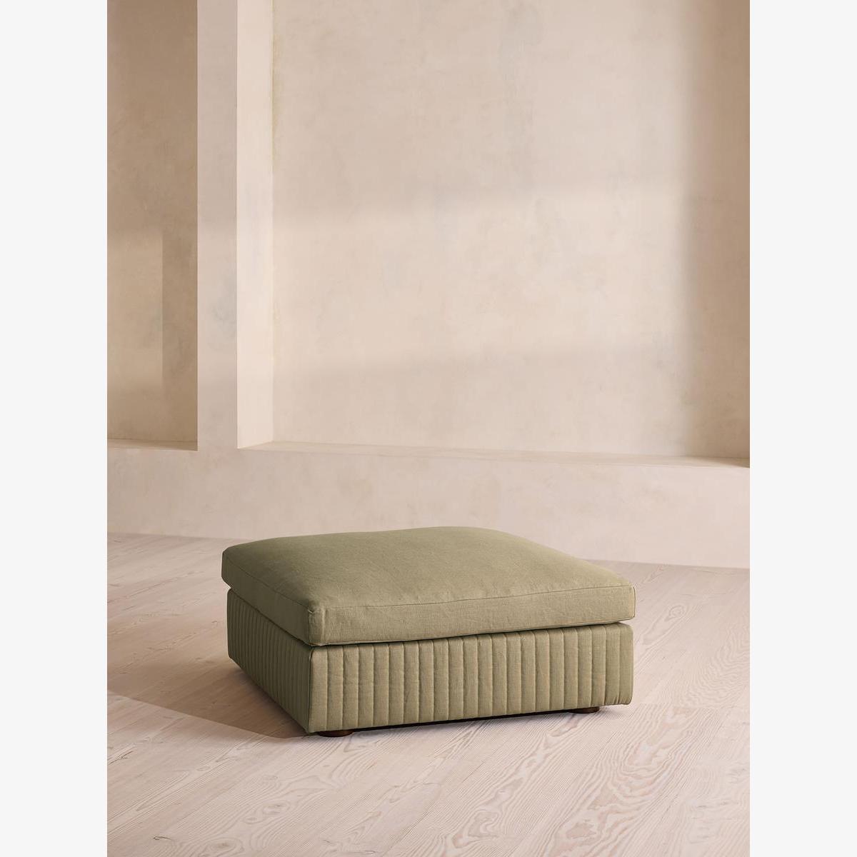 Oona Ottoman, Linen, Sage, UK – image 1
