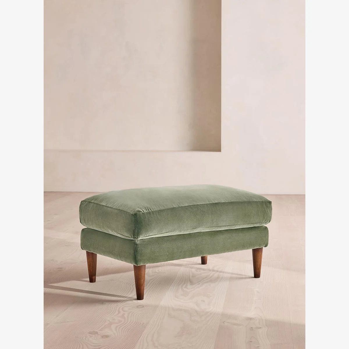 Reya Ottoman Velvet, Seafoam, UK – image 1