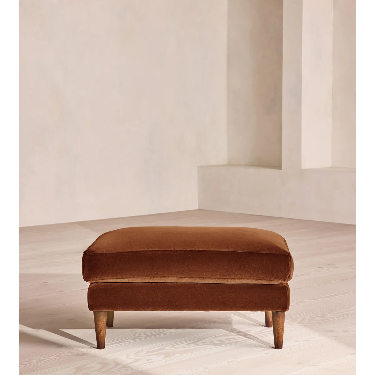 Reya Ottoman, Velvet, Cinnamon, UK – image 3