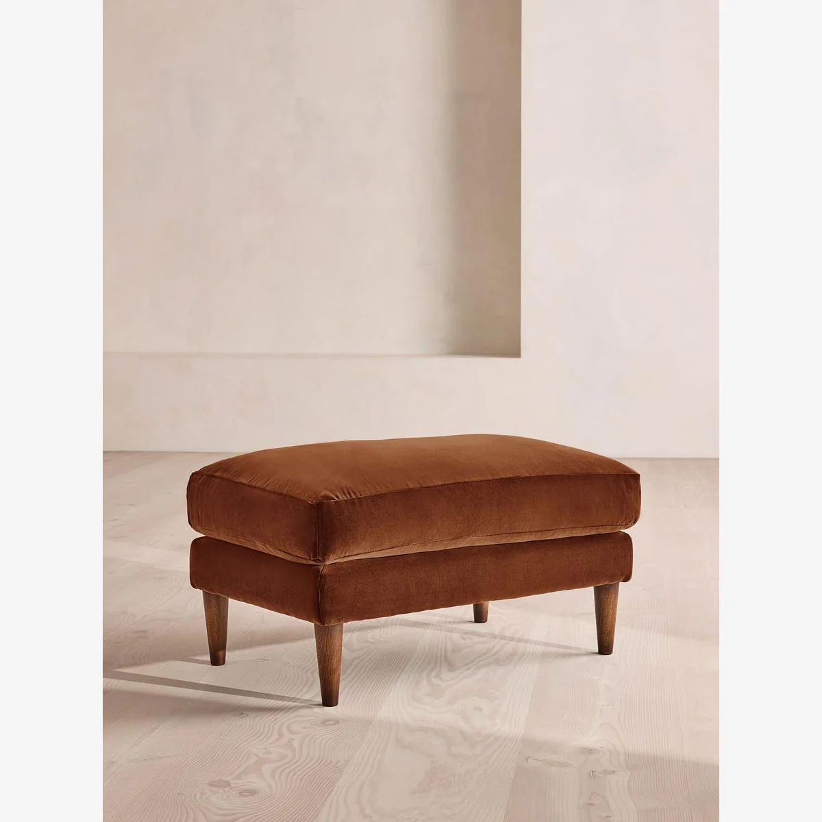 Reya Ottoman, Velvet, Cinnamon, UK – image 1