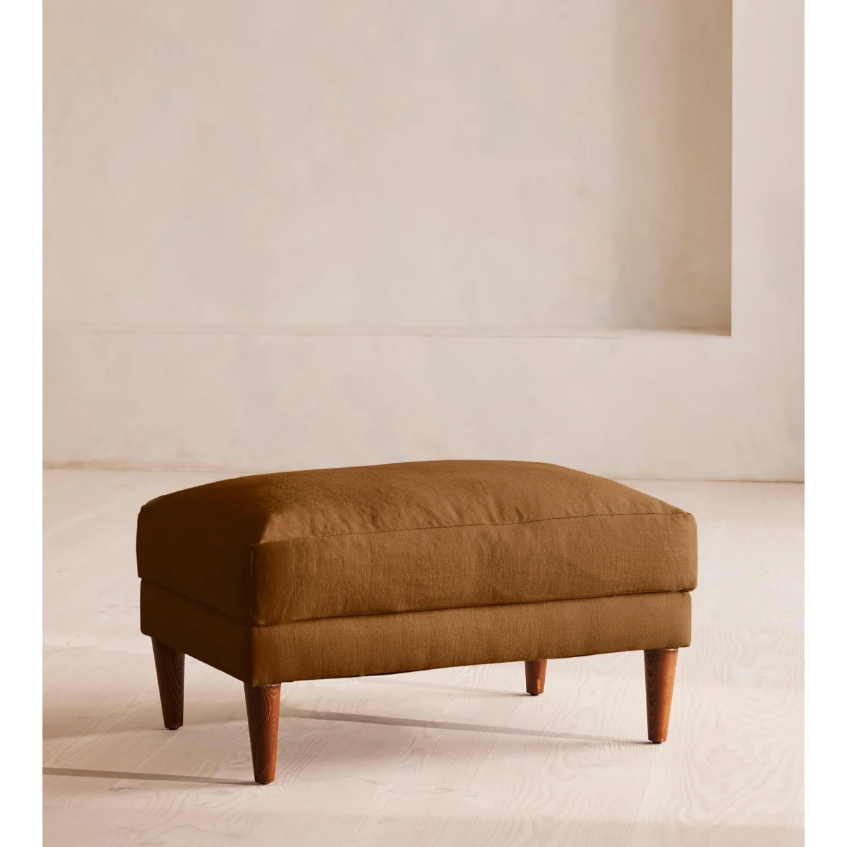 Reya Ottoman, Linen, Terracotta, UK – image 2