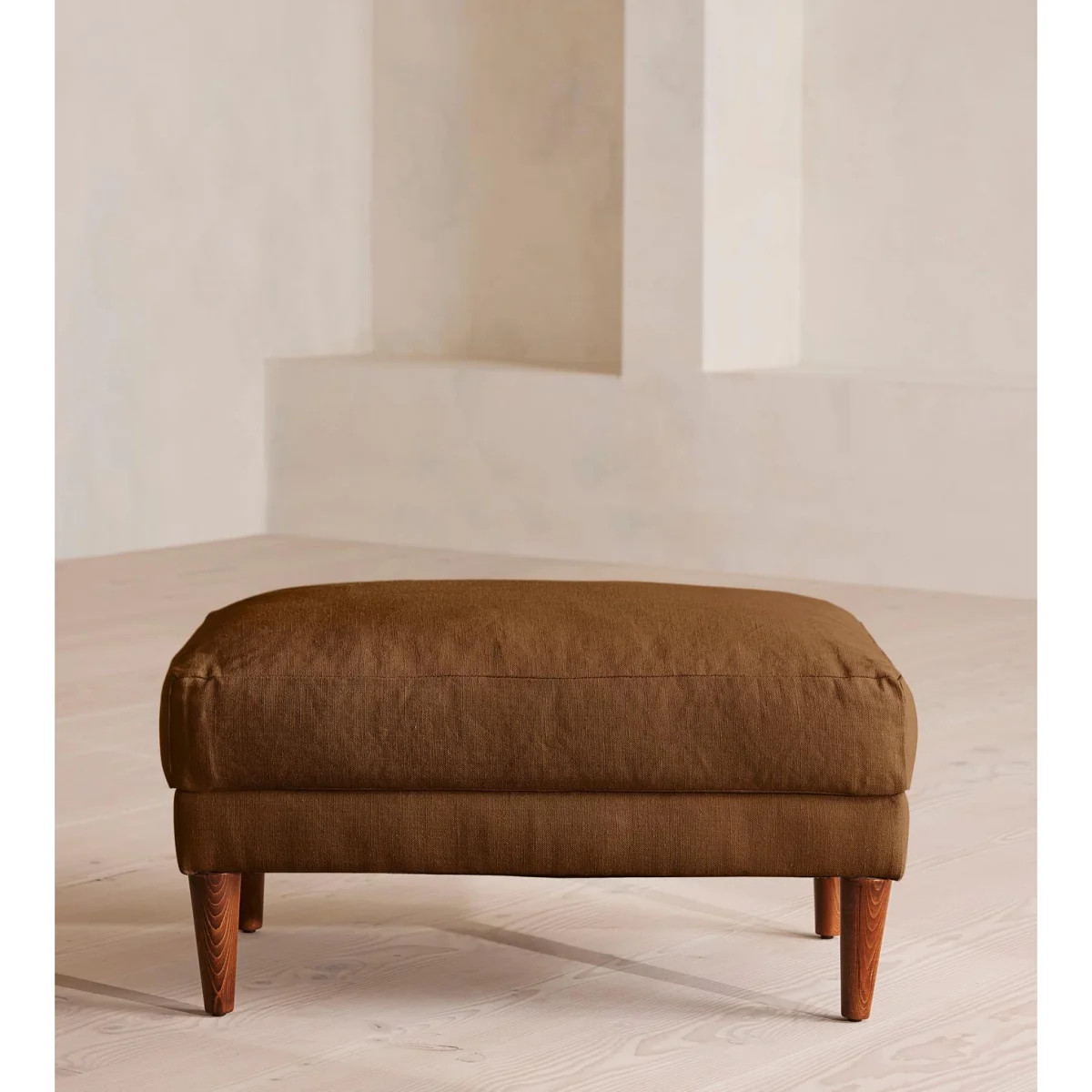 Reya Ottoman, Linen, Terracotta, UK – image 3