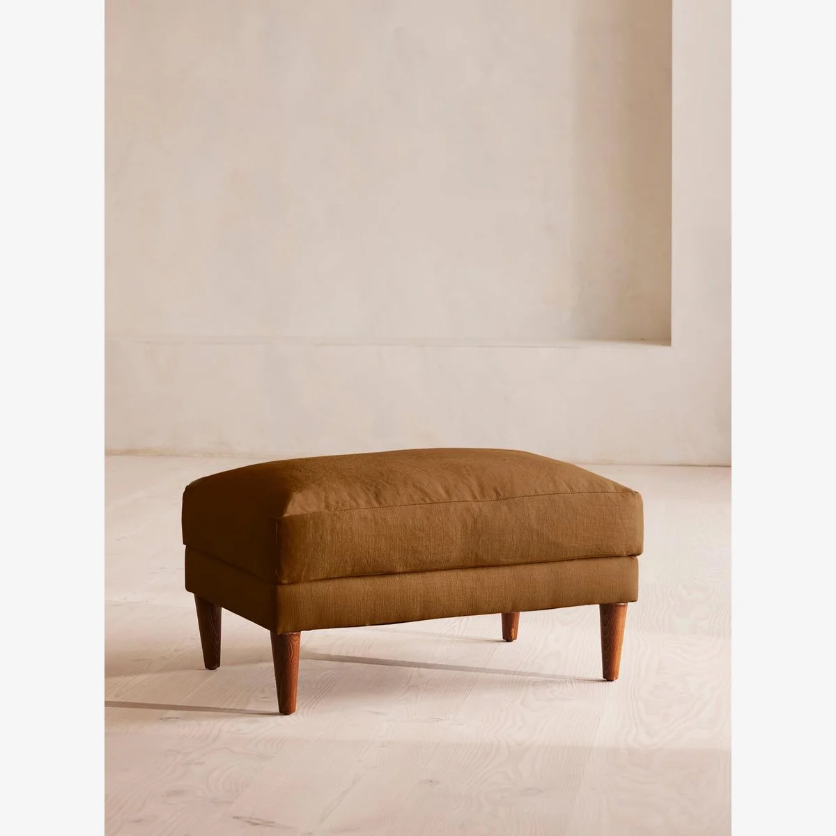 Reya Ottoman, Linen, Terracotta, UK – image 1