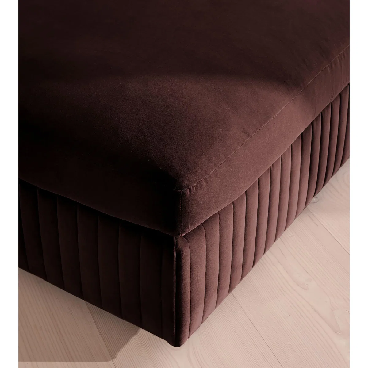 Oona Ottoman, Velvet, Aubergine, UK – image 4