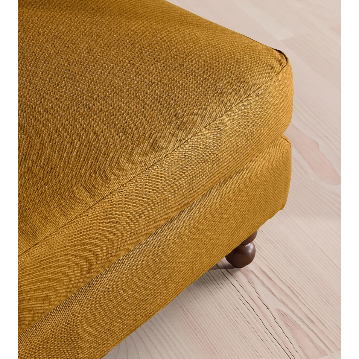 Audrey Square Ottoman, Linen, Turmeric, UK – image 4