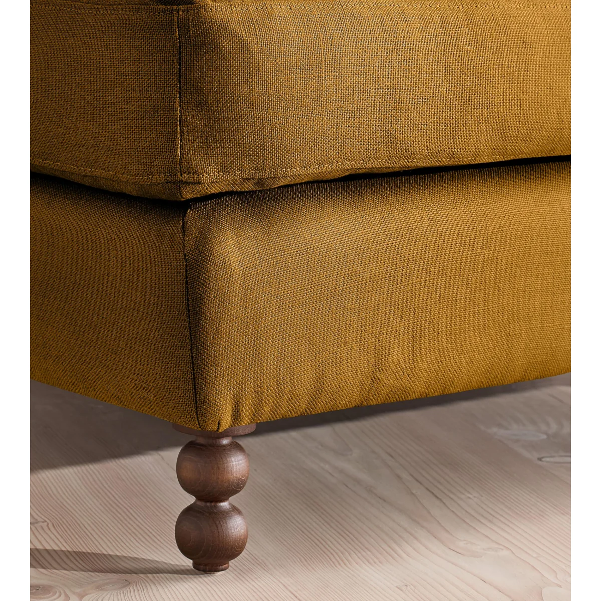 Audrey Square Ottoman, Linen, Turmeric, UK – image 5