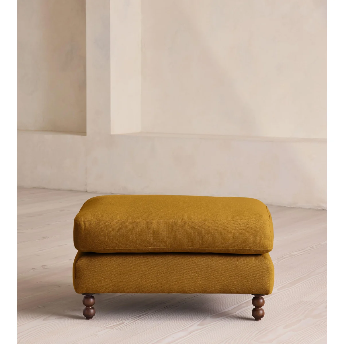 Audrey Rectangle Ottoman, Linen, Turmeric, UK – image 3