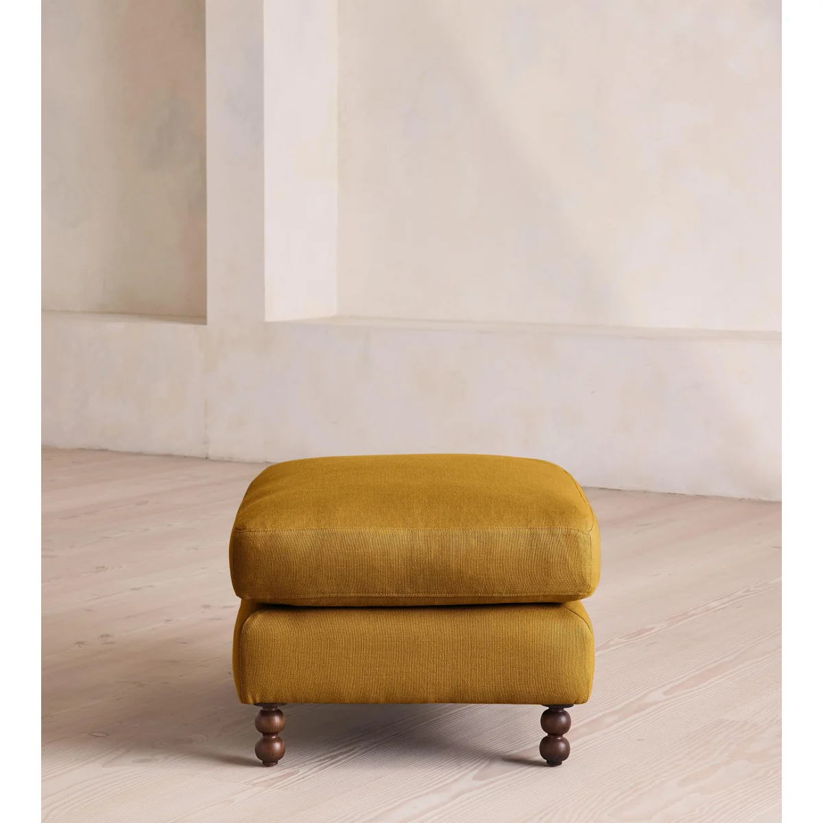 Audrey Rectangle Ottoman, Linen, Turmeric, UK – image 4