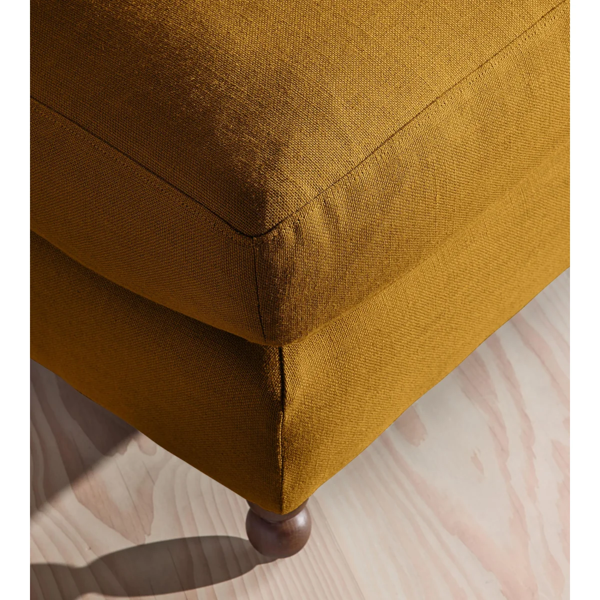 Audrey Rectangle Ottoman, Linen, Turmeric, UK – image 5
