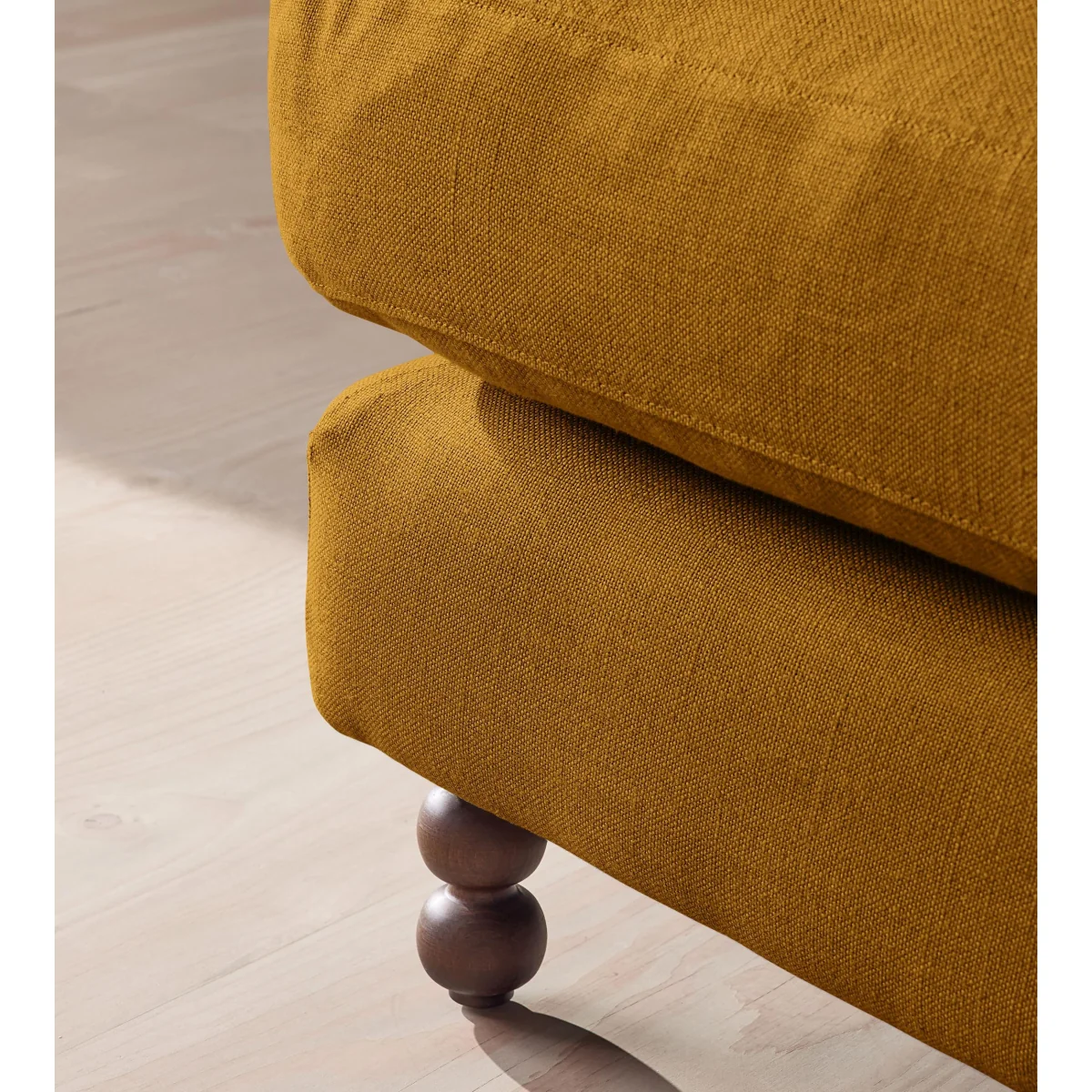 Audrey Rectangle Ottoman, Linen, Turmeric, UK – image 6