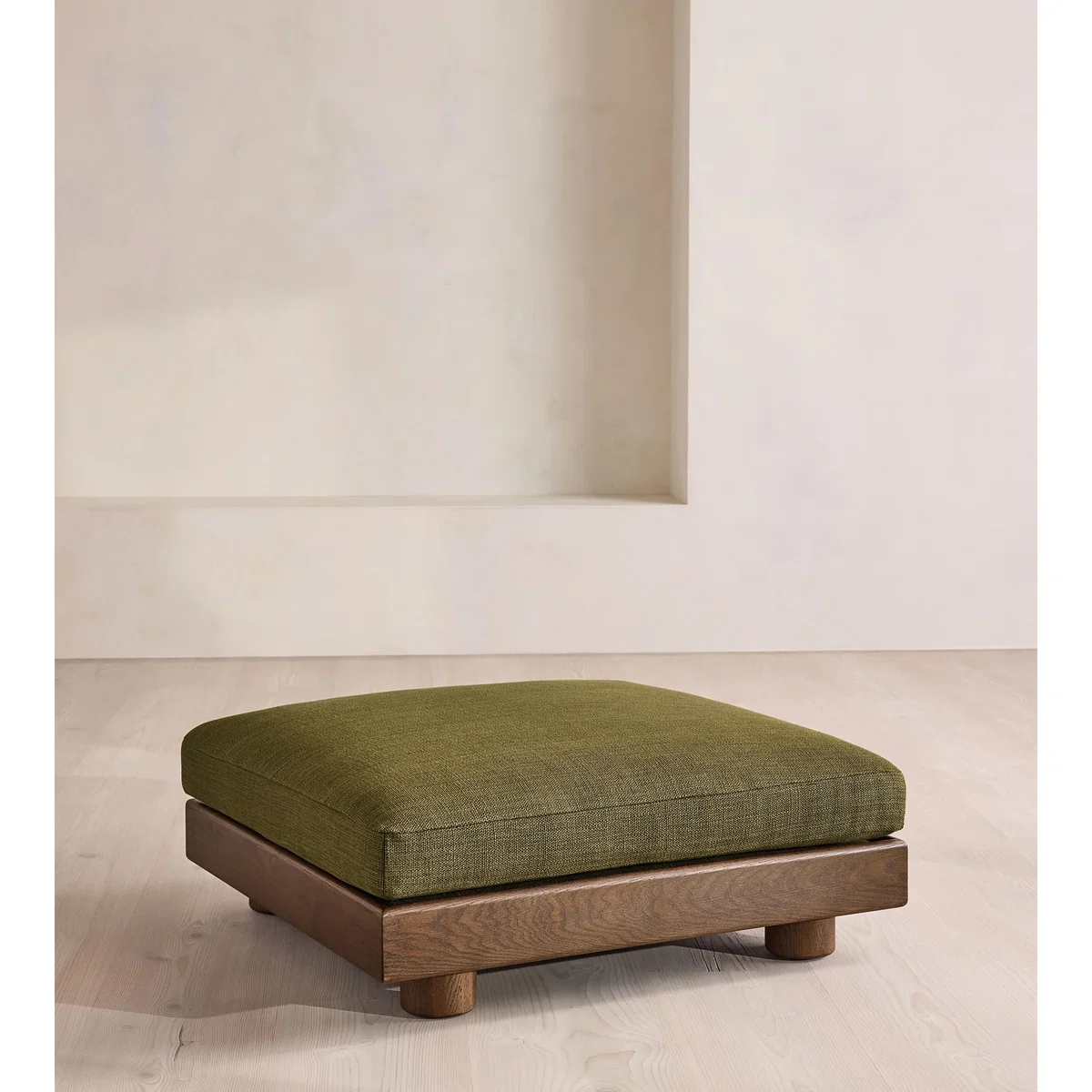 Truro Ottoman, Wool Linen, Moss UK – image 2