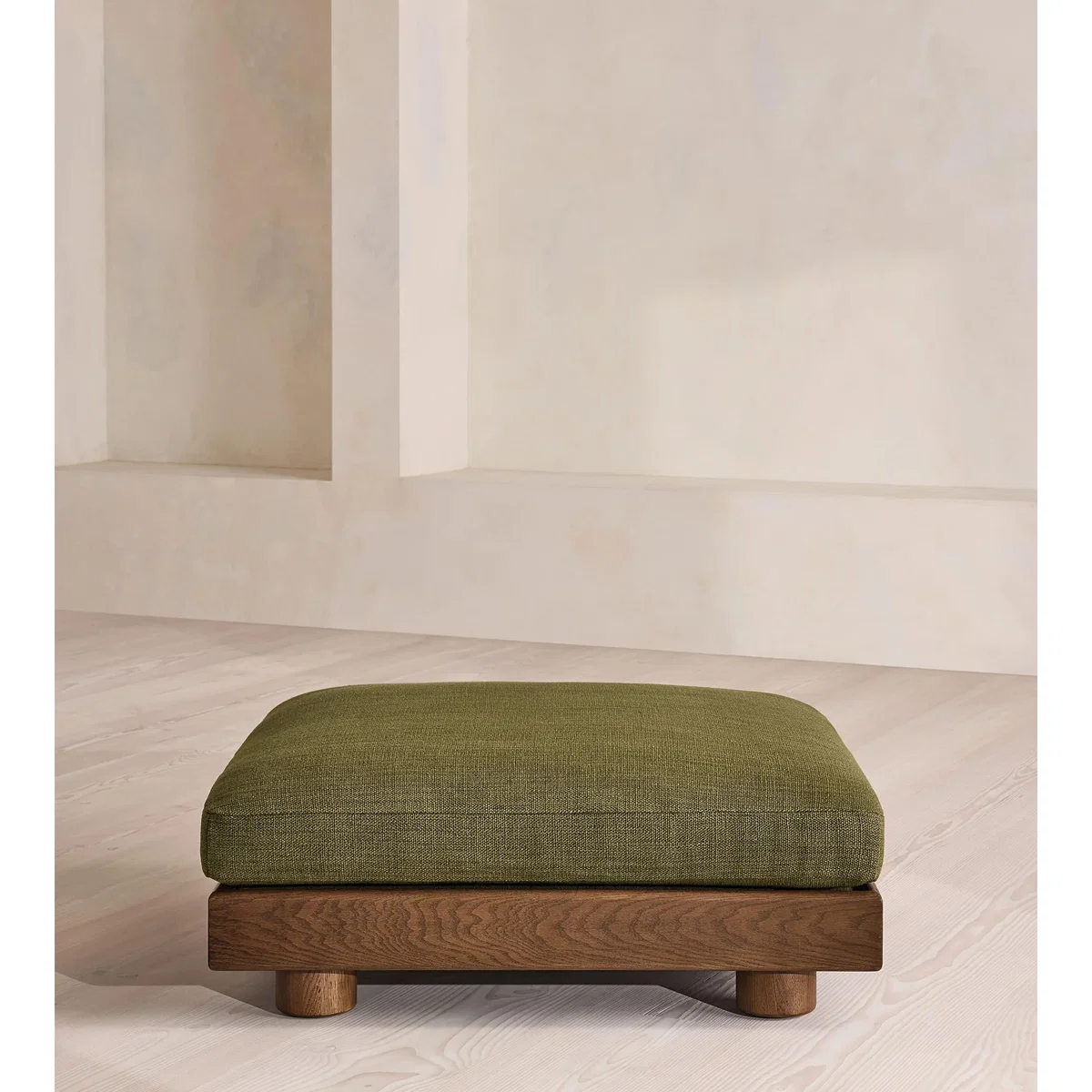 Truro Ottoman, Wool Linen, Moss UK – image 3
