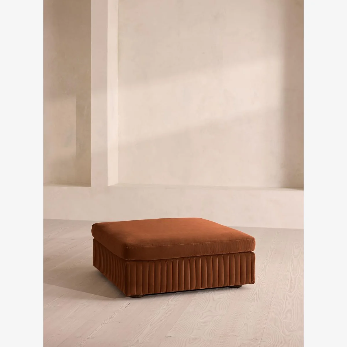Oona Ottoman, Velvet, Cinnamon, UK – image 1