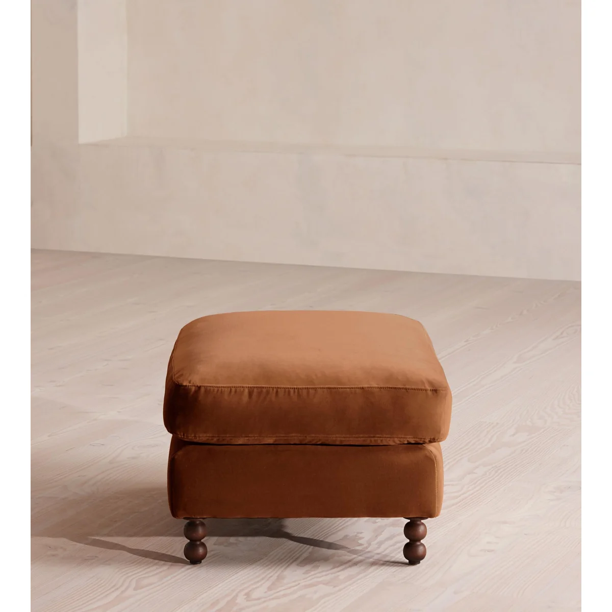 Audrey Rectangle Ottoman, Velvet, Cinnamon, UK – image 4