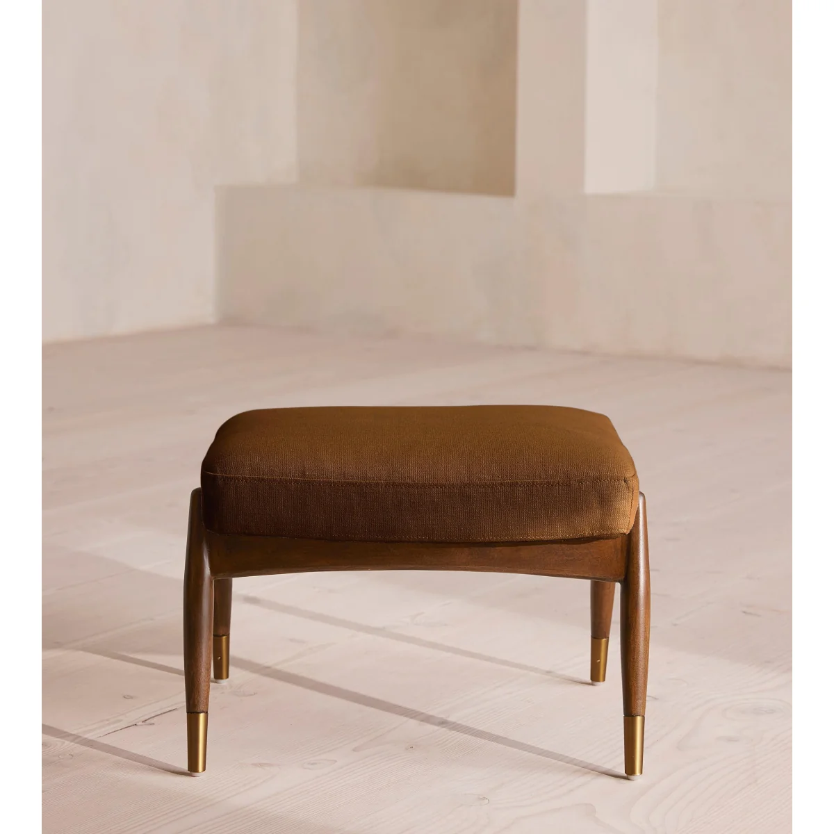 Theodore Footstool, Linen, Terracotta, UK – image 3