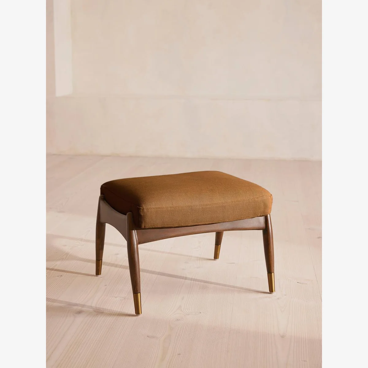 Theodore Footstool, Linen, Terracotta, UK – image 1