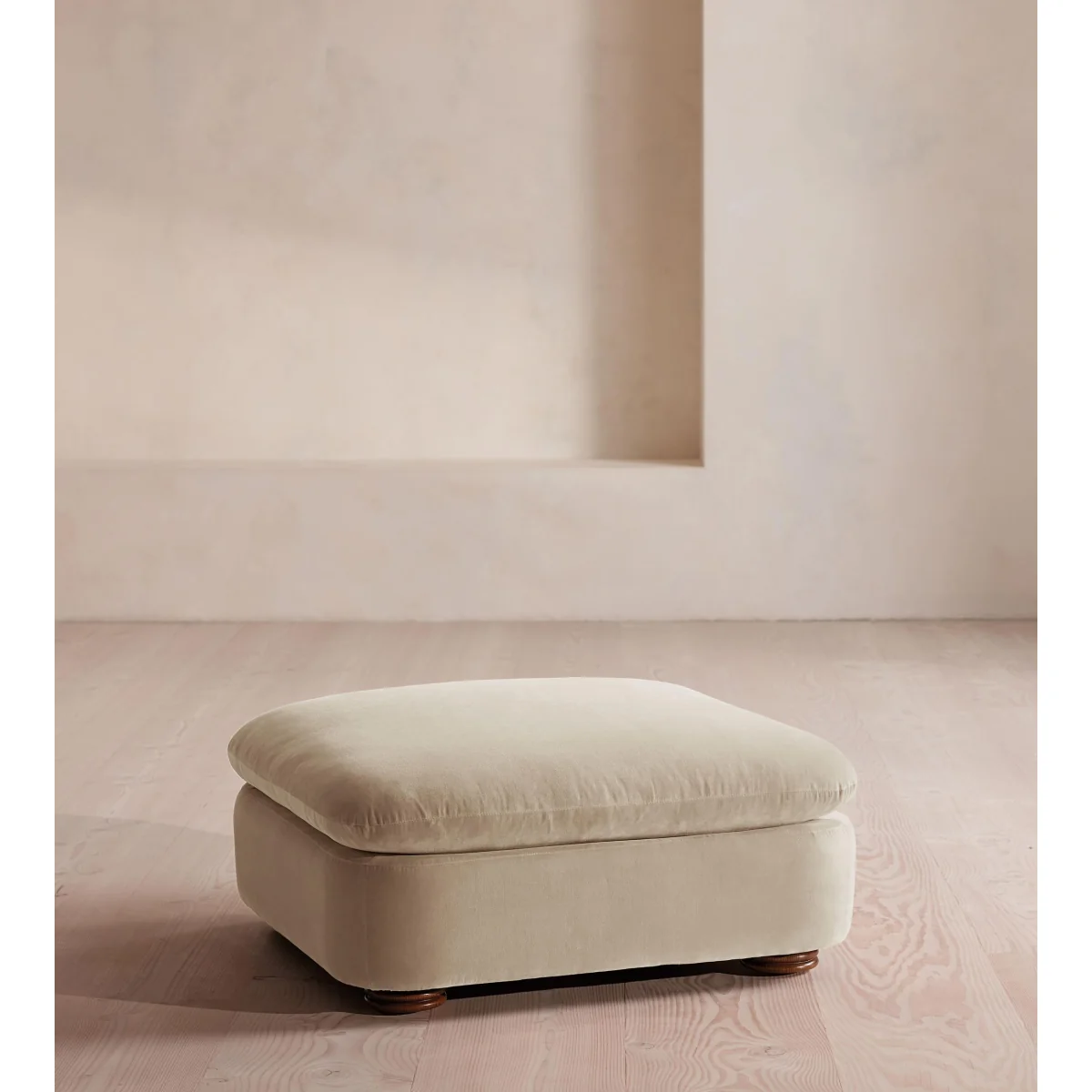 Rava Ottoman, Velvet, Oyster, UK – image 3