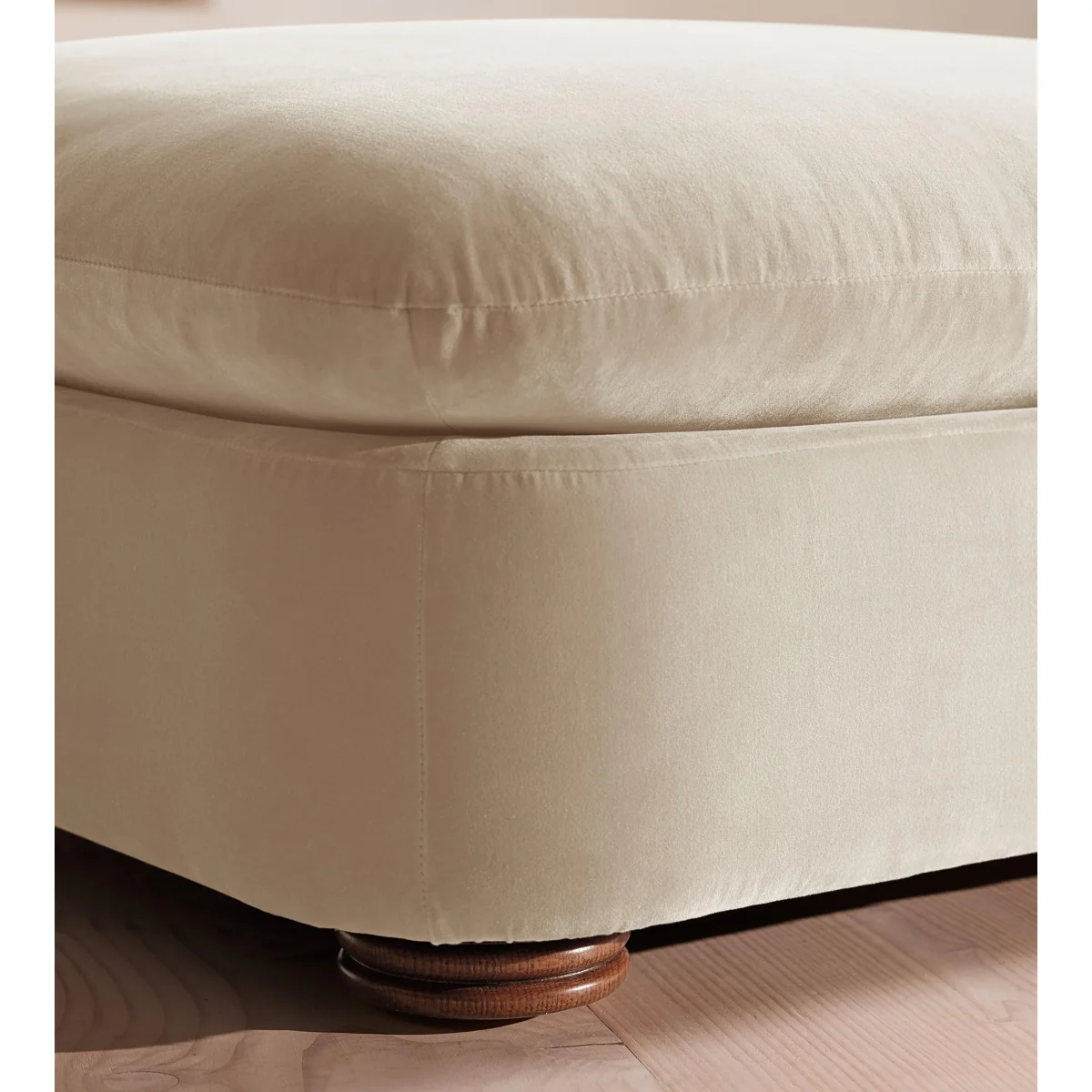Rava Ottoman, Velvet, Oyster, UK – image 6