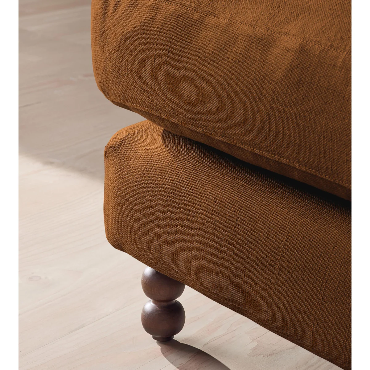 Audrey Rectangle Ottoman, Linen, Terracotta, UK – image 6