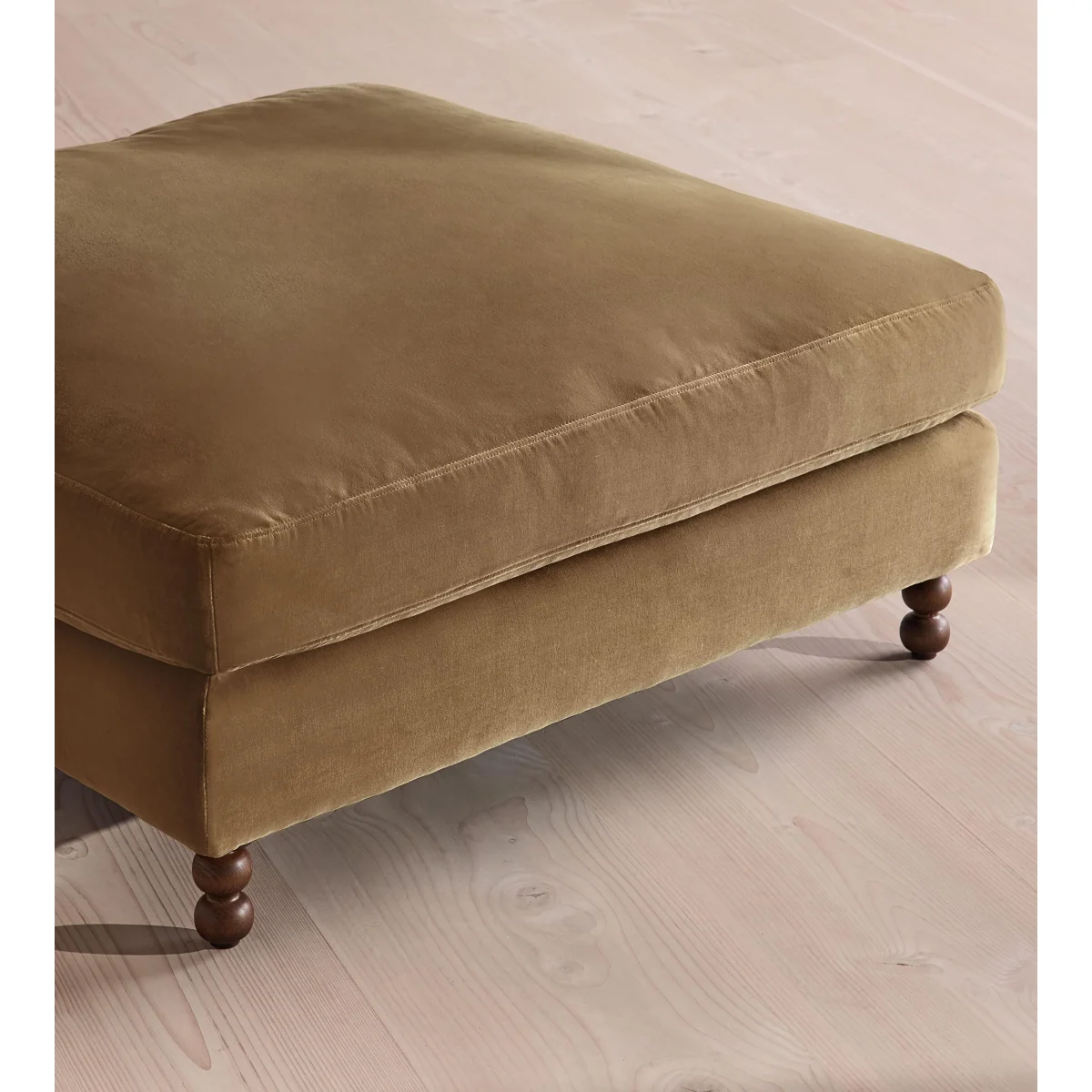 Audrey Square Ottoman, Velvet, Truffle, UK – image 4
