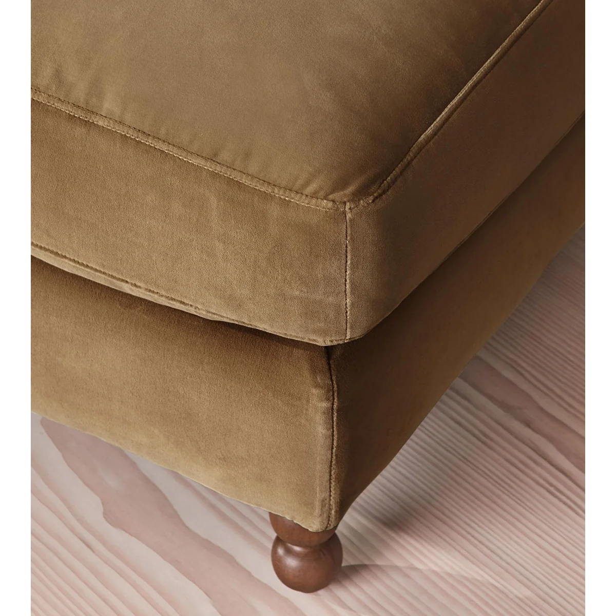 Audrey Square Ottoman, Velvet, Truffle, UK – image 5
