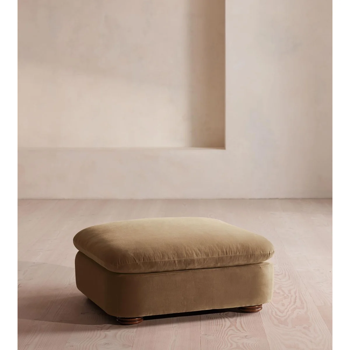 Rava Ottoman, Velvet, Truffle, UK – image 3
