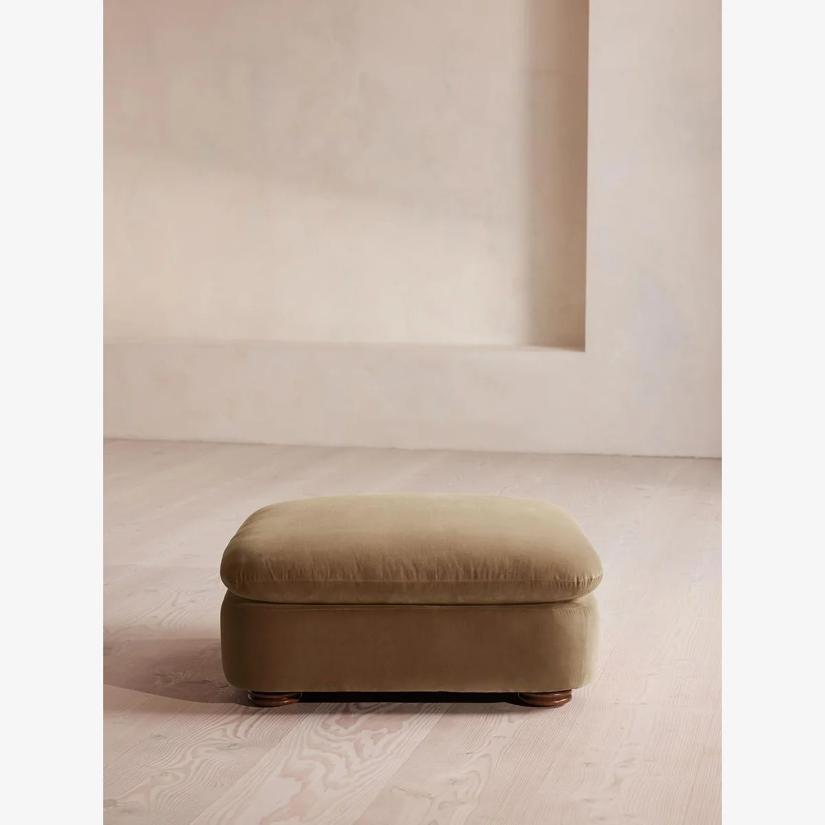 Rava Ottoman, Velvet, Truffle, UK – image 1