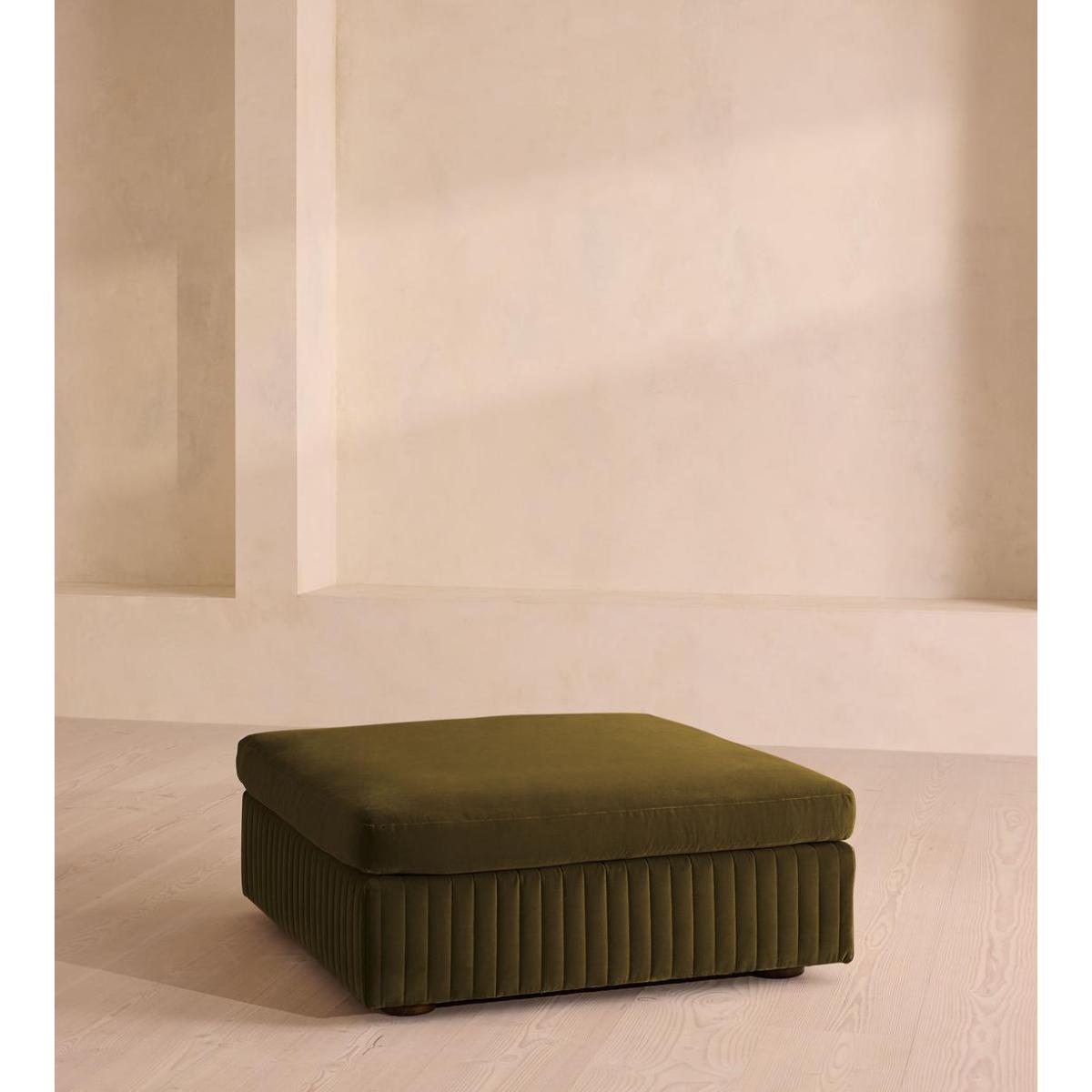Oona Ottoman, Olive Velvet – image 2