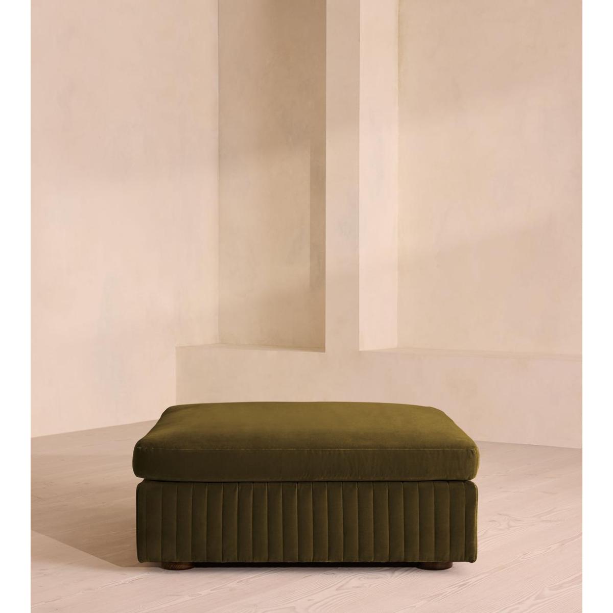 Oona Ottoman, Olive Velvet – image 3