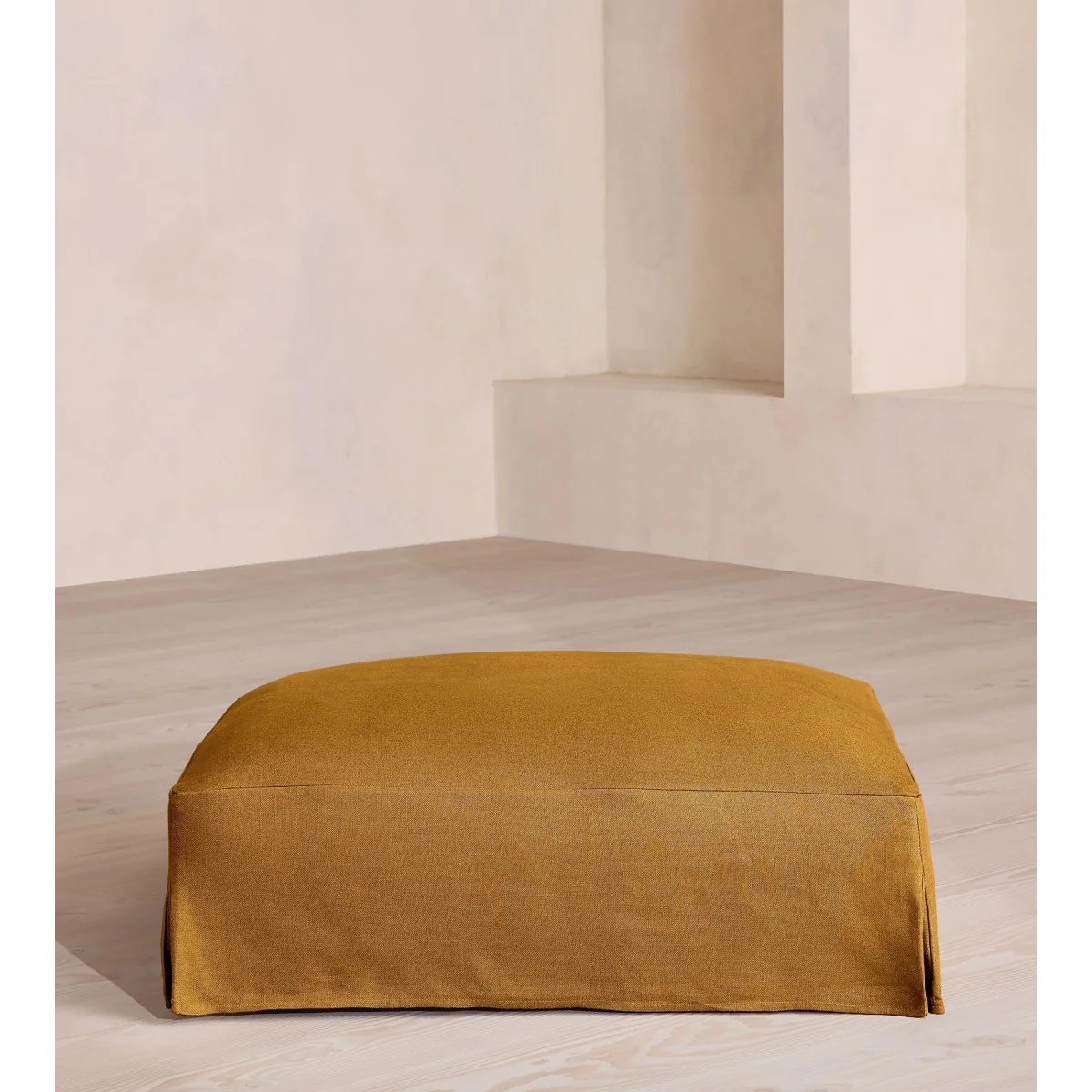 Roma Square Ottoman, Linen, Turmeric, UK – image 2