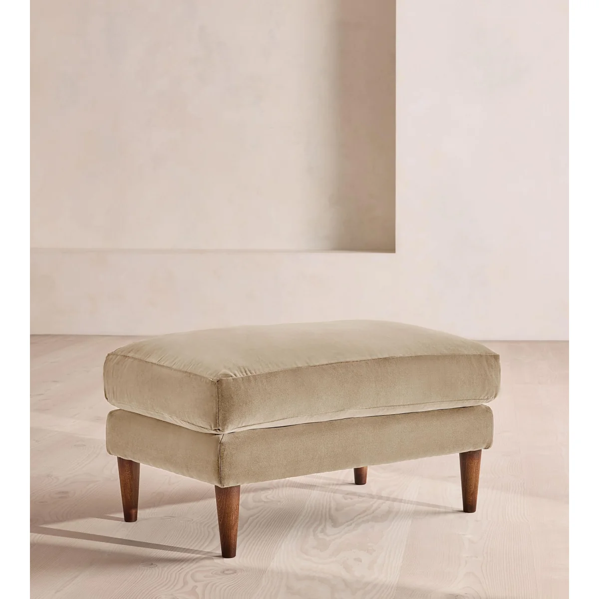 Reya Ottoman, Velvet, Oyster, UK – image 2