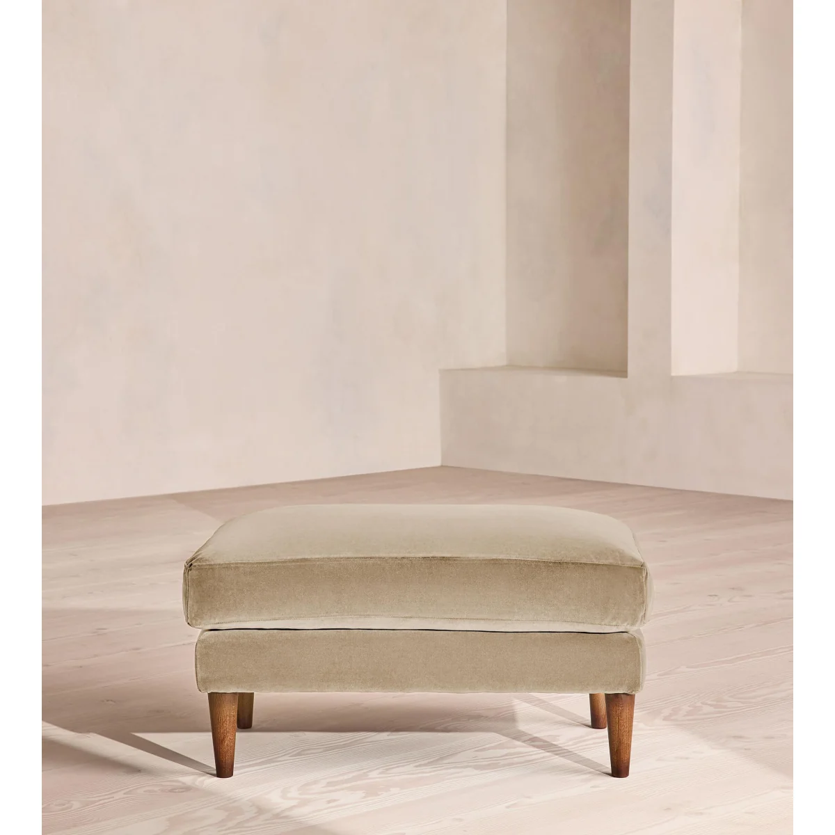 Reya Ottoman, Velvet, Oyster, UK – image 3