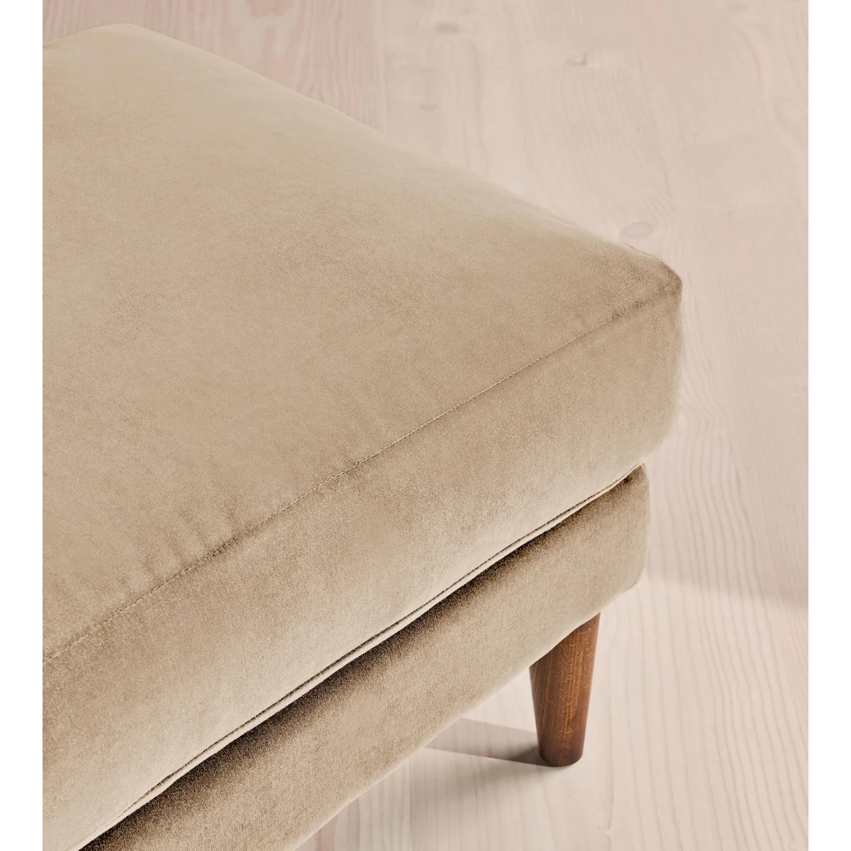 Reya Ottoman, Velvet, Oyster, UK – image 5
