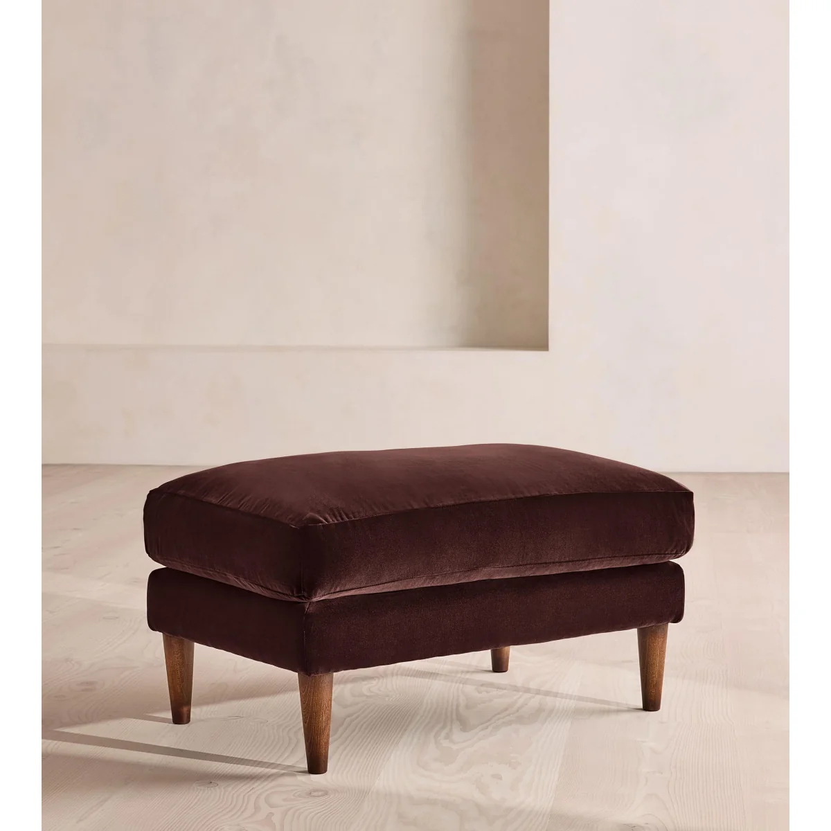 Reya Ottoman, Velvet, Aubergine, UK – image 2