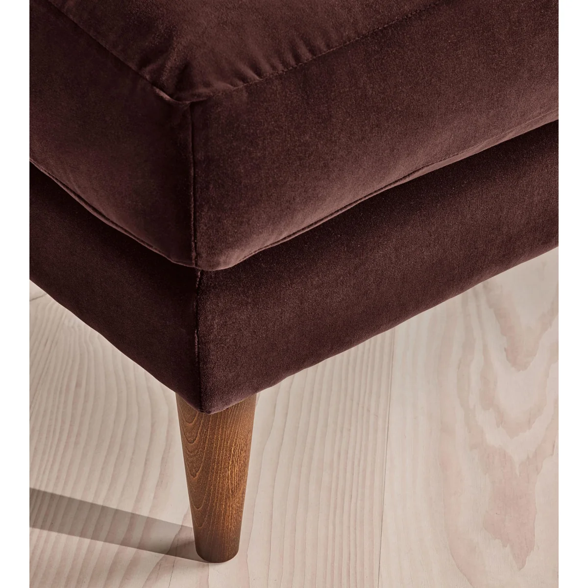 Reya Ottoman, Velvet, Aubergine, UK – image 4