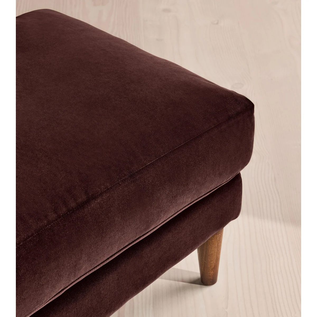 Reya Ottoman, Velvet, Aubergine, UK – image 5