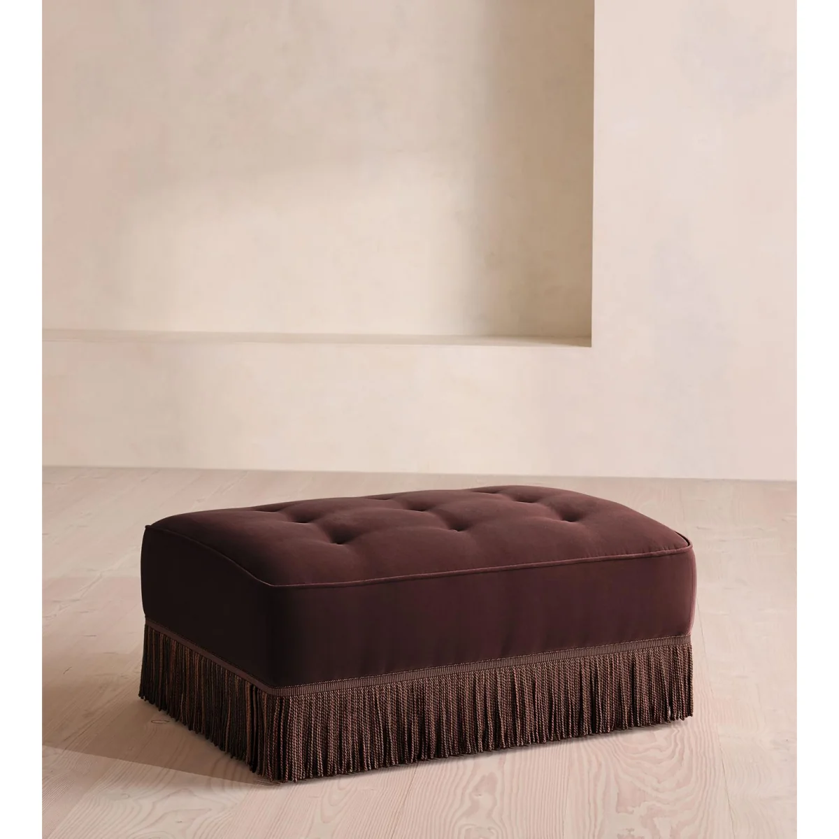 Elowen Ottoman, Velvet, Aubergine, UK – image 2