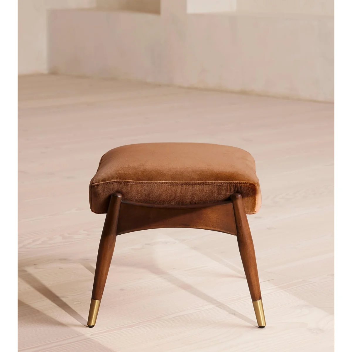 Theodore Footstool, Velvet, Cinnamon, UK – image 4