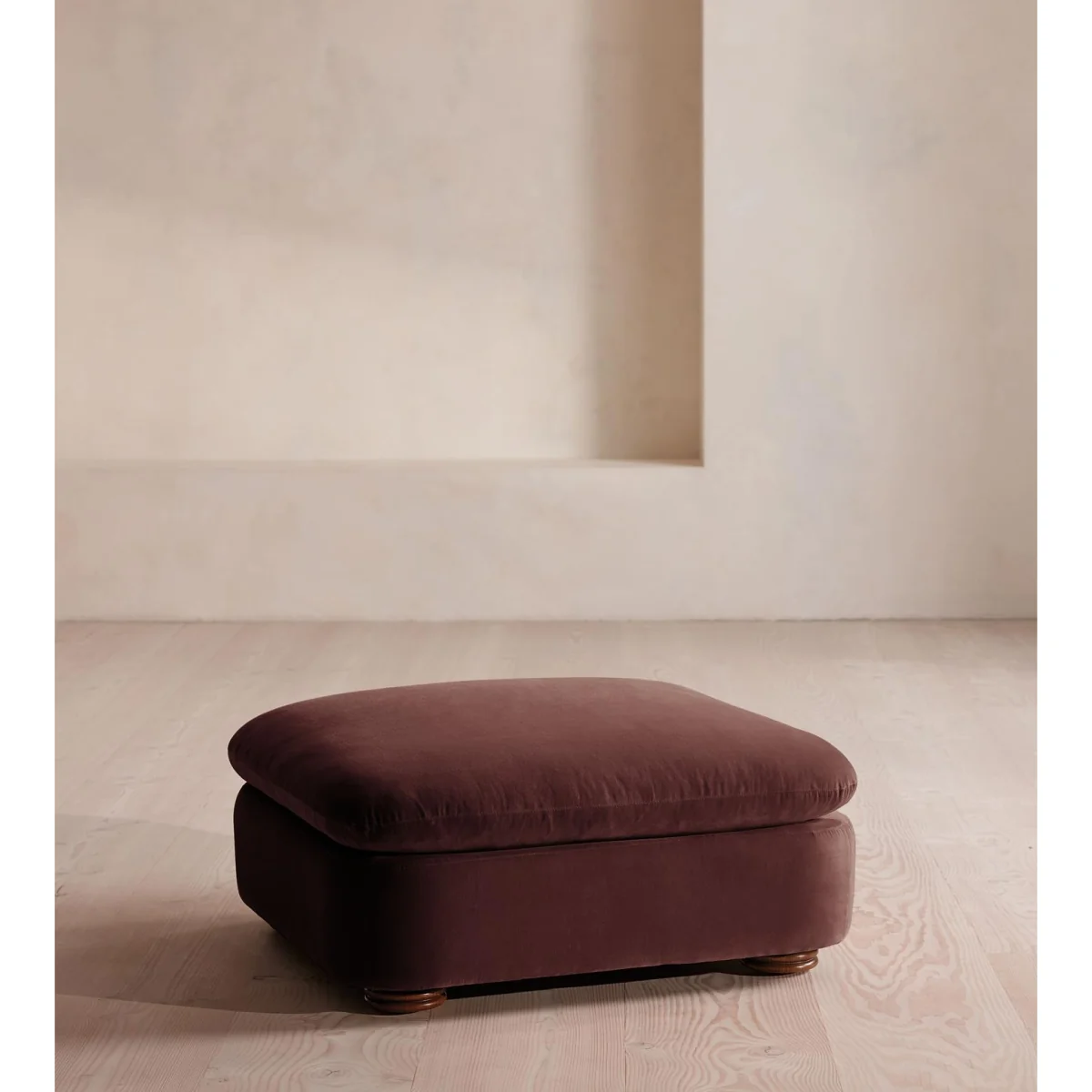 Rava Ottoman, Velvet, Aubergine, UK – image 3