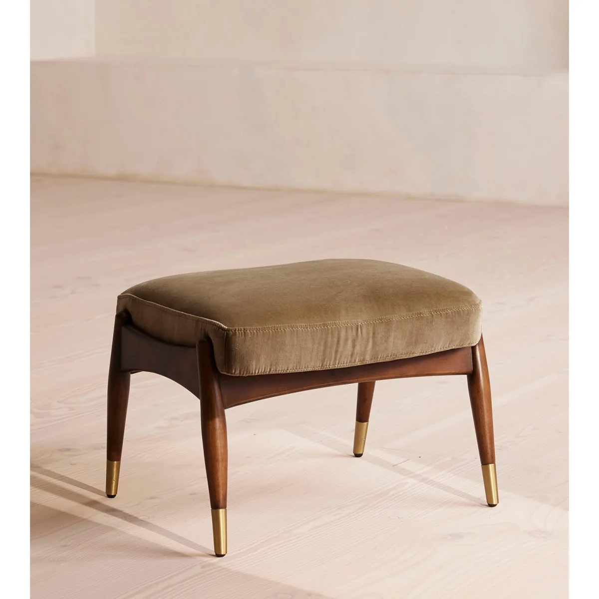 Theodore Footstool, Velvet, Truffle, UK – image 2