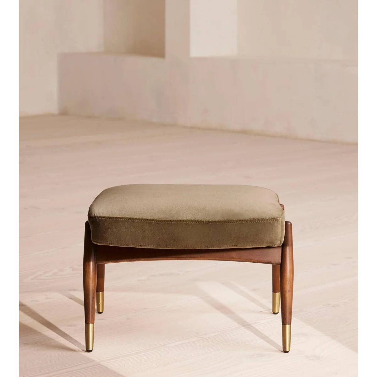 Theodore Footstool, Velvet, Truffle, UK – image 3