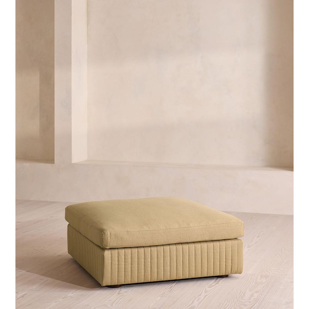 Oona Ottoman, Linen, Wheat, UK – image 2