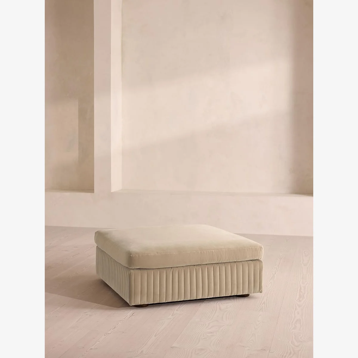 Oona Ottoman, Velvet, Oyster, UK – image 1