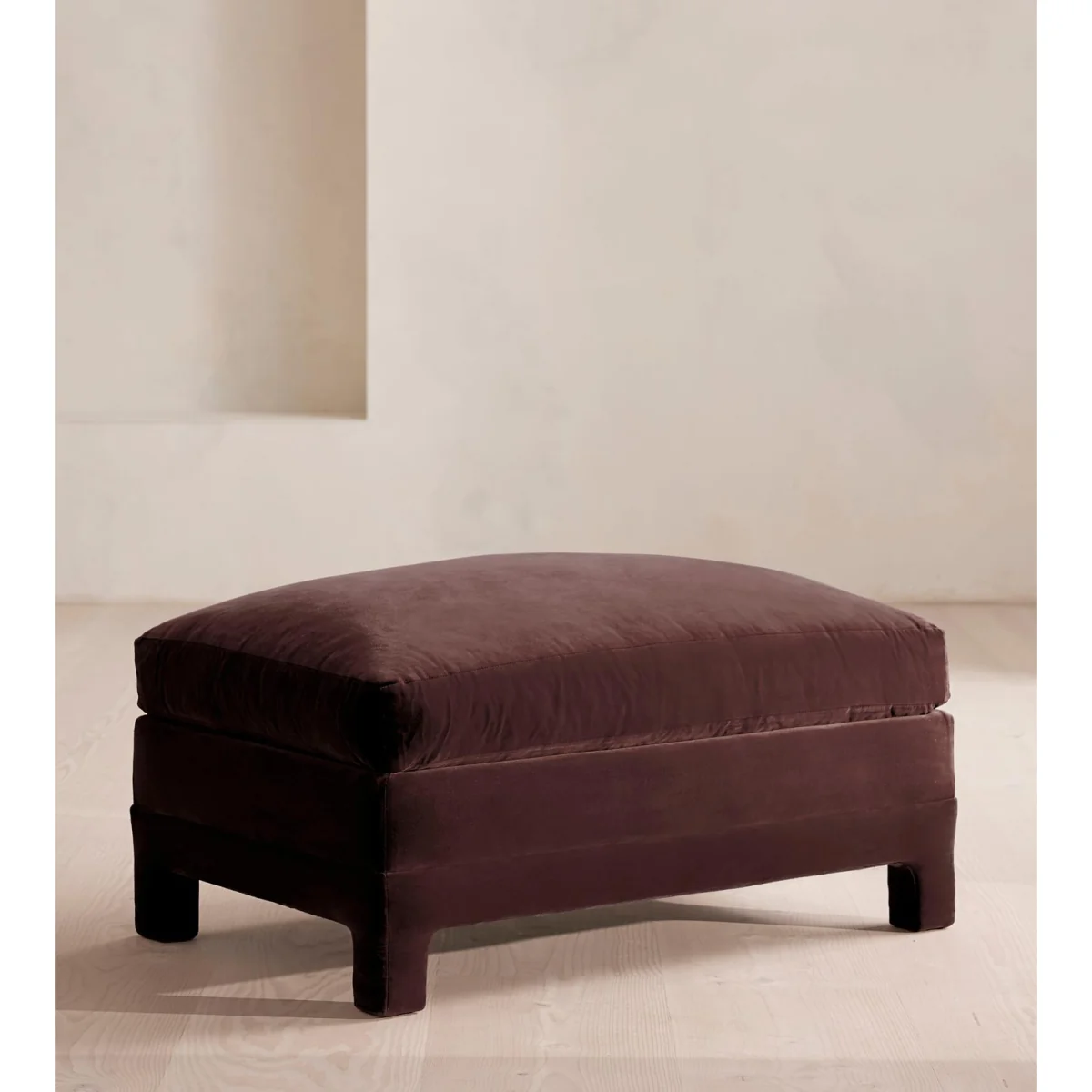 Ashford Ottoman, Velvet, Aubergine, UK – image 2